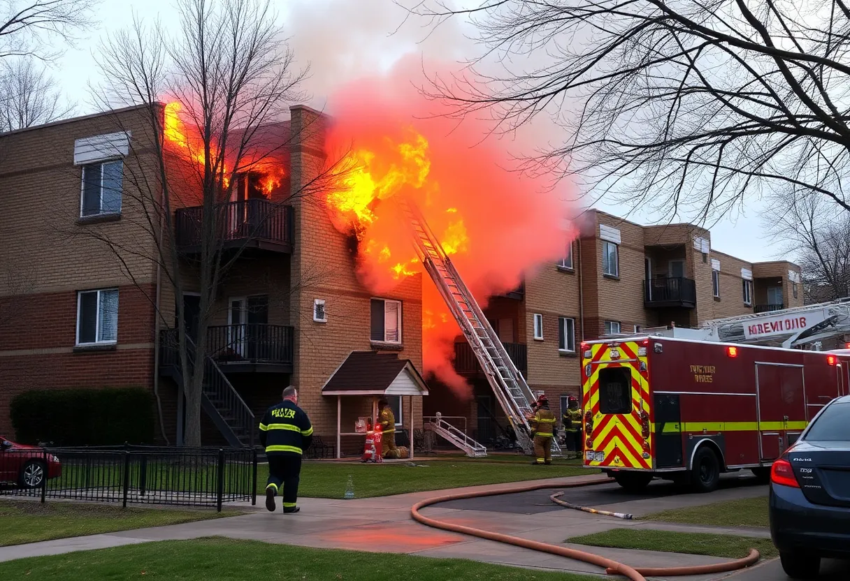 Firefighters battling a two-alarm fire at an apartment complex in South Nashville.