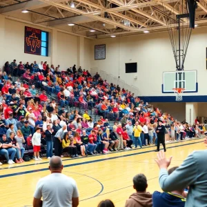 Vanderbilt basketball team in an exhibition game at Memorial Gymnasium