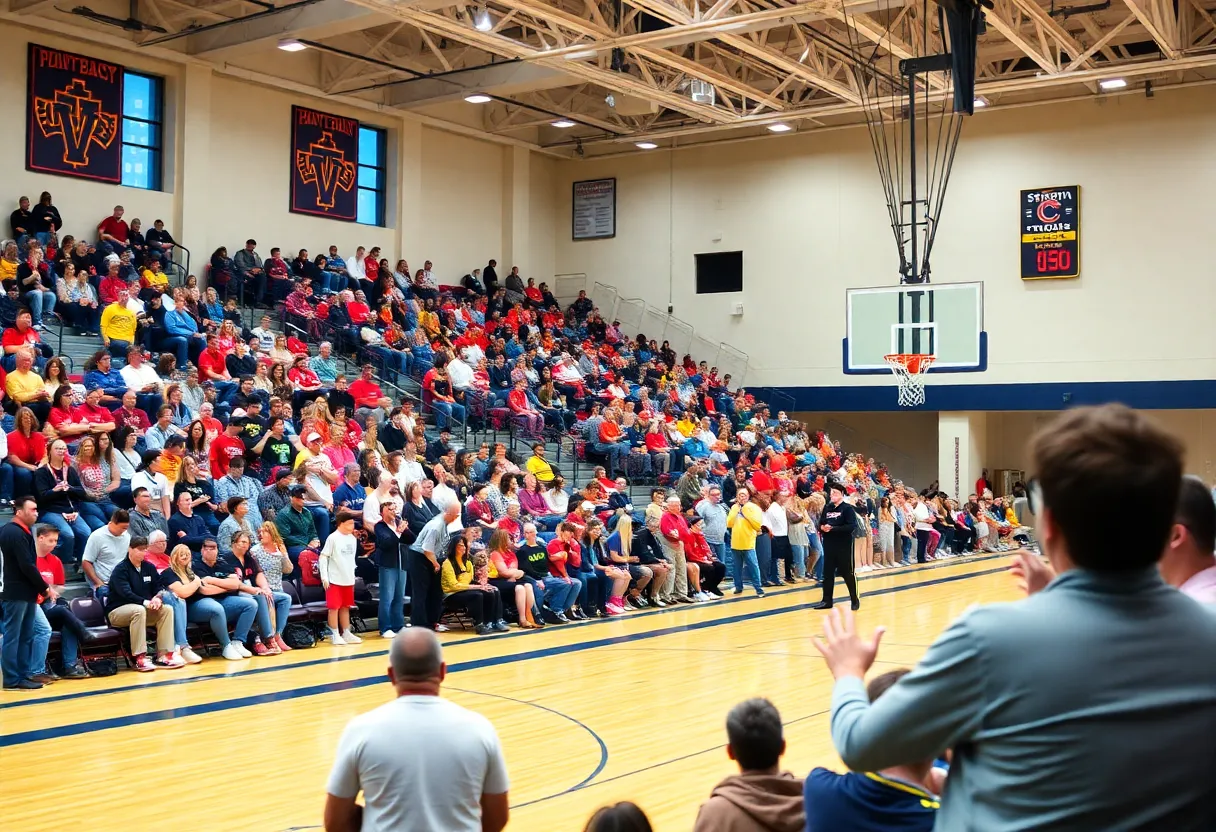 Vanderbilt basketball team in an exhibition game at Memorial Gymnasium
