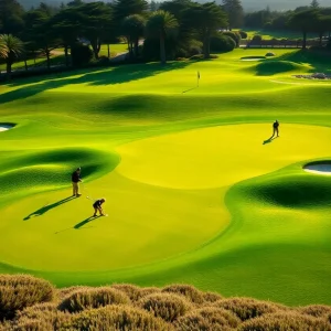 Vanderbilt men's golf team practicing at Pebble Beach