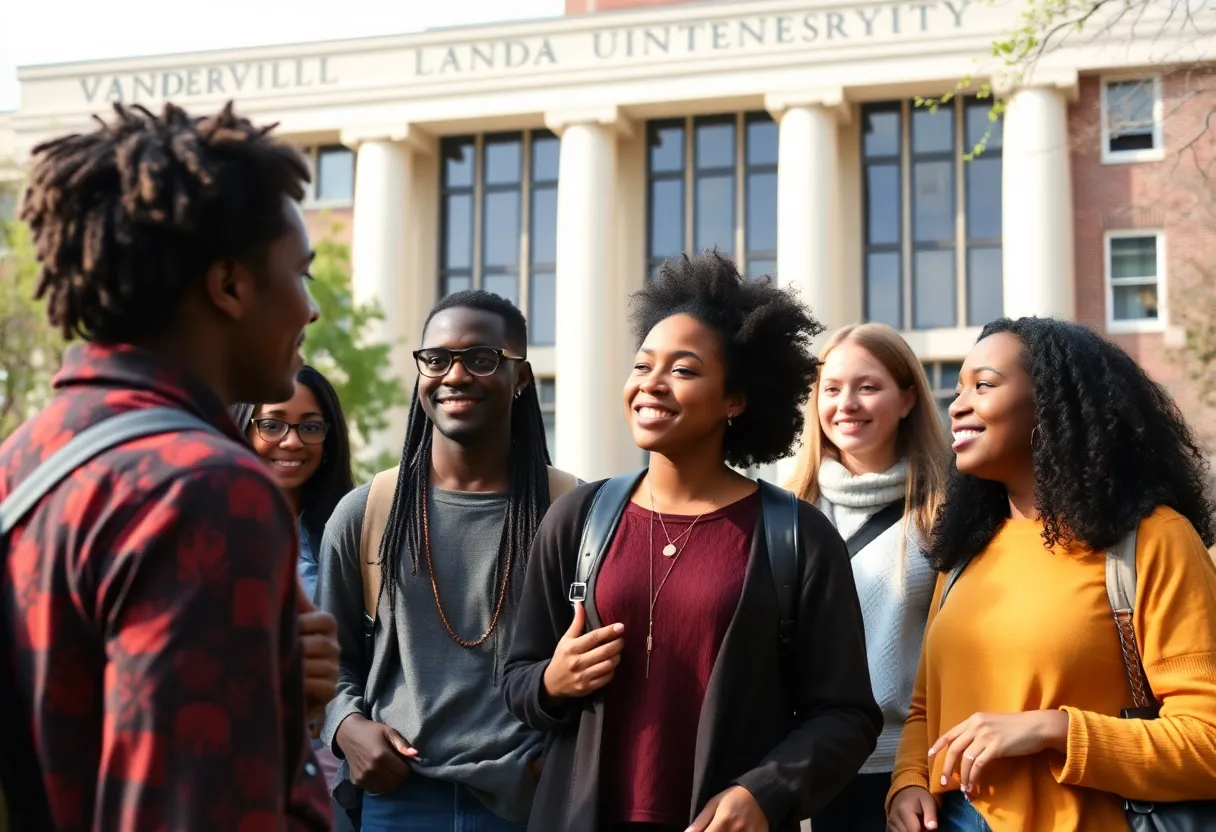 Students at Vanderbilt University discussing diversity and inclusion initiatives