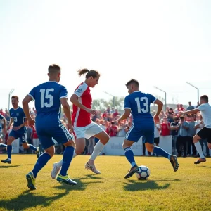 Vanderbilt women's soccer team playing against Tennessee Tech