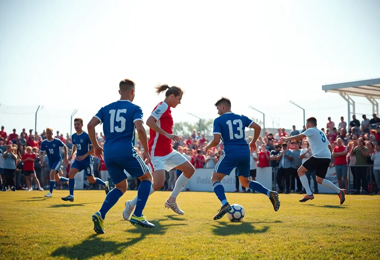 Vanderbilt women's soccer team playing against Tennessee Tech