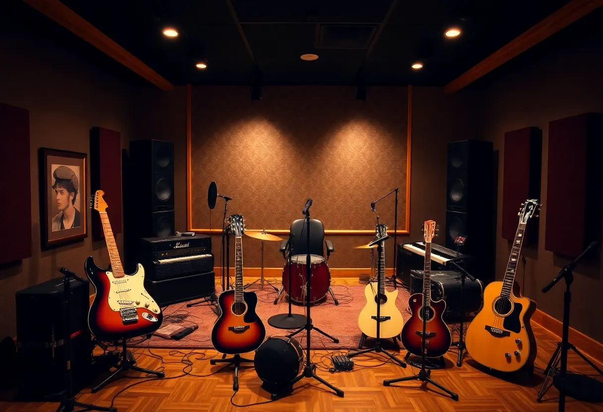 Recording studio in Nashville for Adam Wright's new album