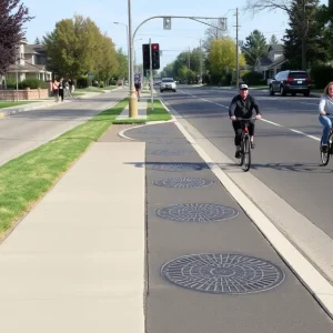 Completed sidewalk project along Tusculum Road in Antioch, Tennessee.