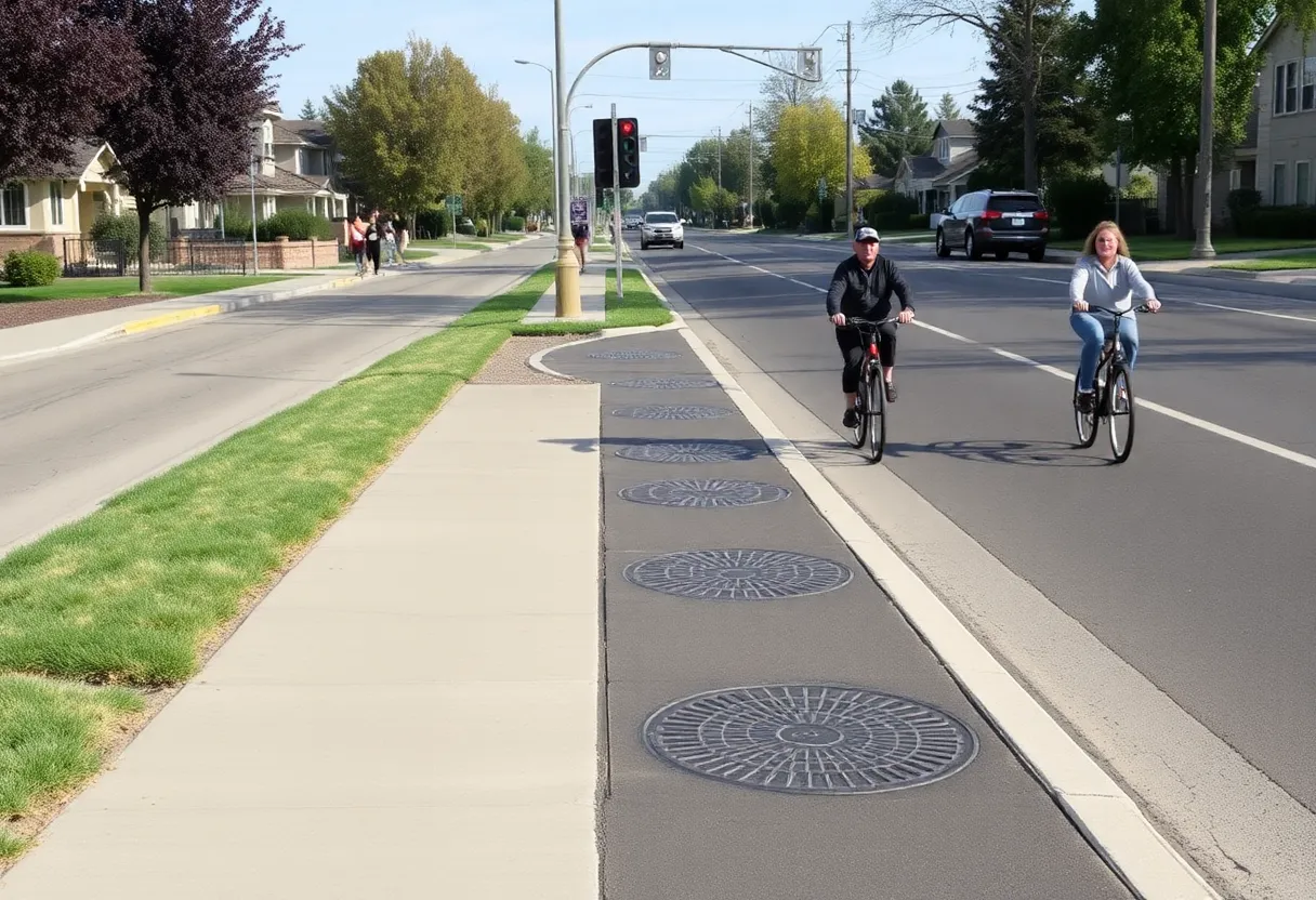 Completed sidewalk project along Tusculum Road in Antioch, Tennessee.
