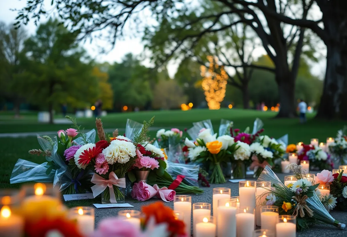 Community members gathered for a memorial service in Brentwood.