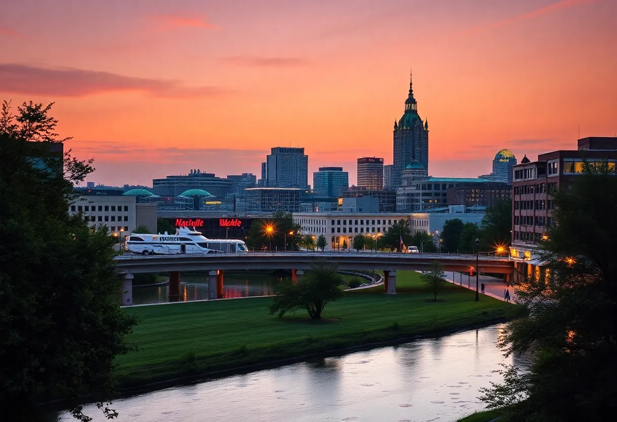 Memorial landscape representing the community spirit of Nashville