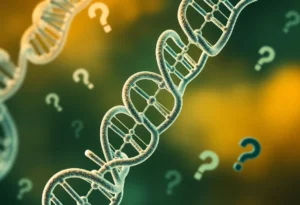 Abstract representation of DNA strands symbolizing privacy and civil liberties concerns.