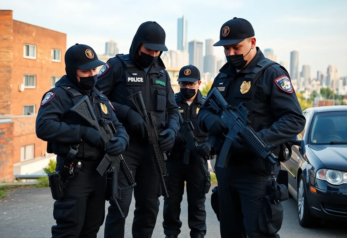 Law enforcement officers at a drug bust in Murfreesboro