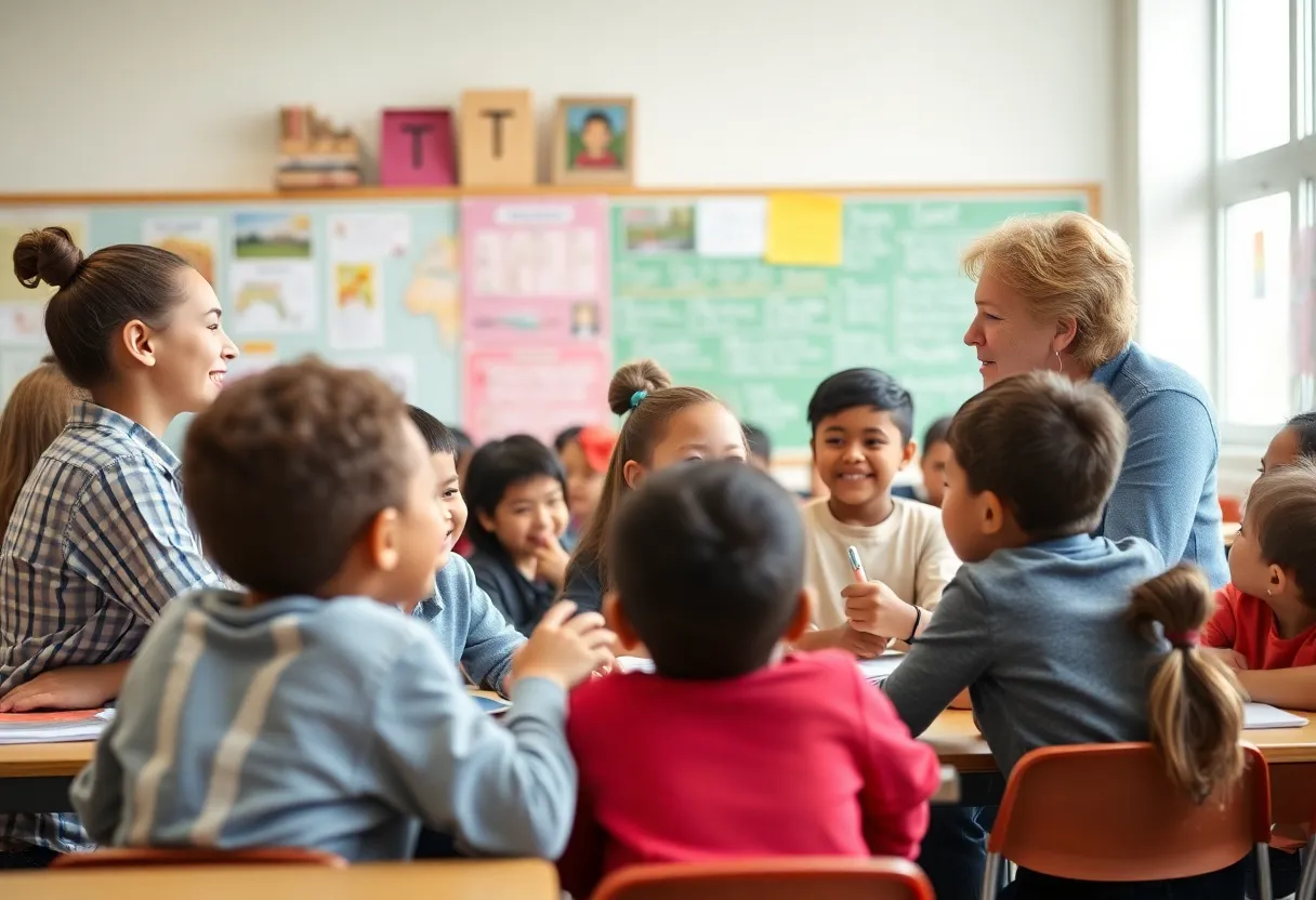 Students engaged in a collaborative classroom activity in Metro Nashville