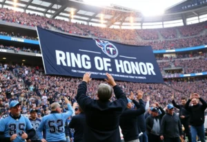 Ceremony at Nissan Stadium honoring Mike Keith