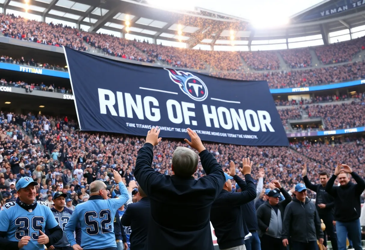 Ceremony at Nissan Stadium honoring Mike Keith