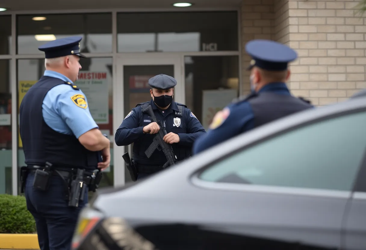 Law enforcement officials conducting an arrest operation