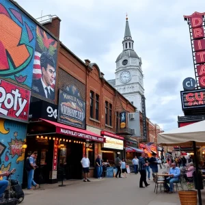 A lively snapshot of Nashville showcasing music, art, and food