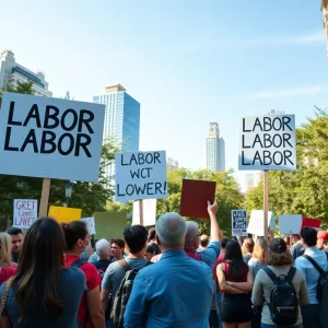 Protesters in Nashville advocating for labor rights