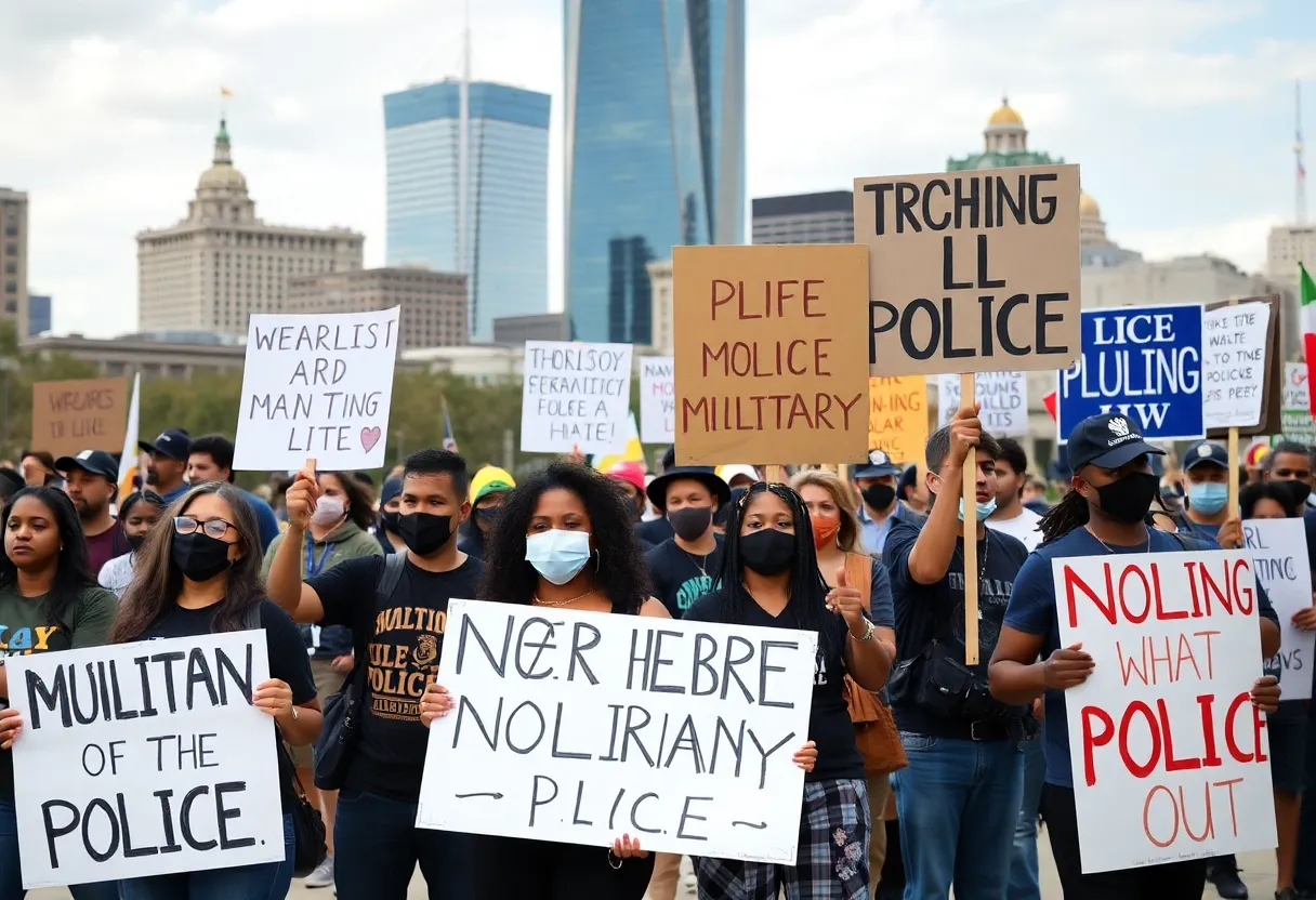 Protesters in Nashville opposing National Guard deployment in Memphis