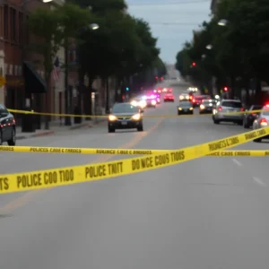 Police tape at a crime scene in Nashville