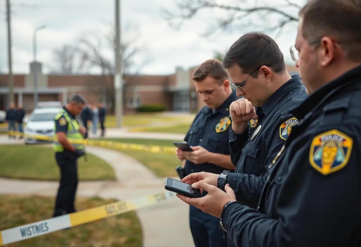 Scene of police investigation at a middle school in Nashville