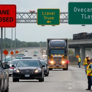 Traffic jam on I-40 Westbound in Nashville due to oversized load incident.