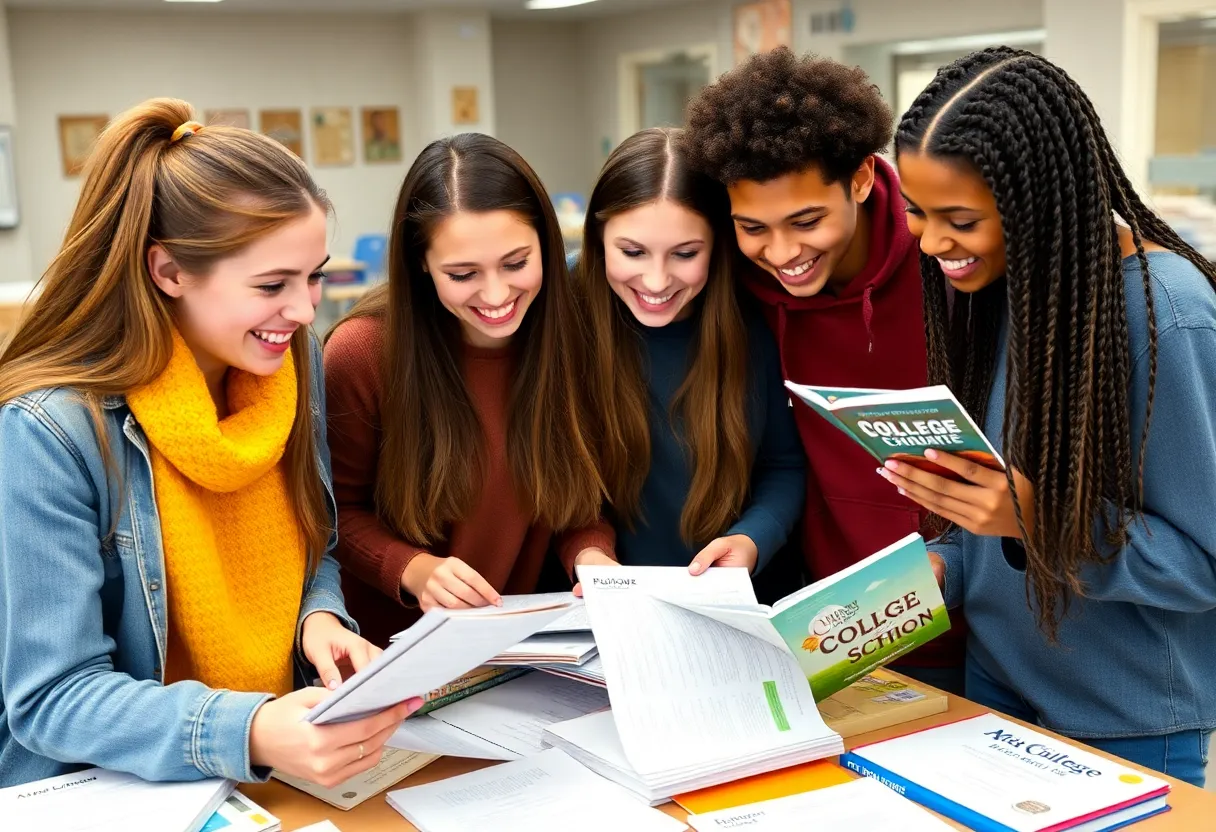 Students exploring college application options