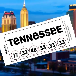 Winning Tennessee Lottery ticket with numbers