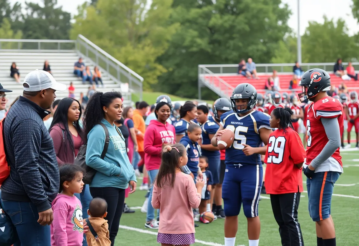 Tennessee Titans engaging with local community at a high school event