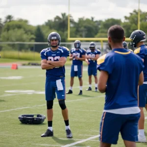 Tennessee Titans players practicing on the field