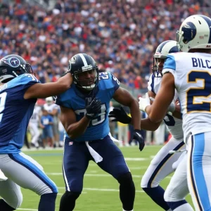 Tennessee Titans playing against Los Angeles Rams at home