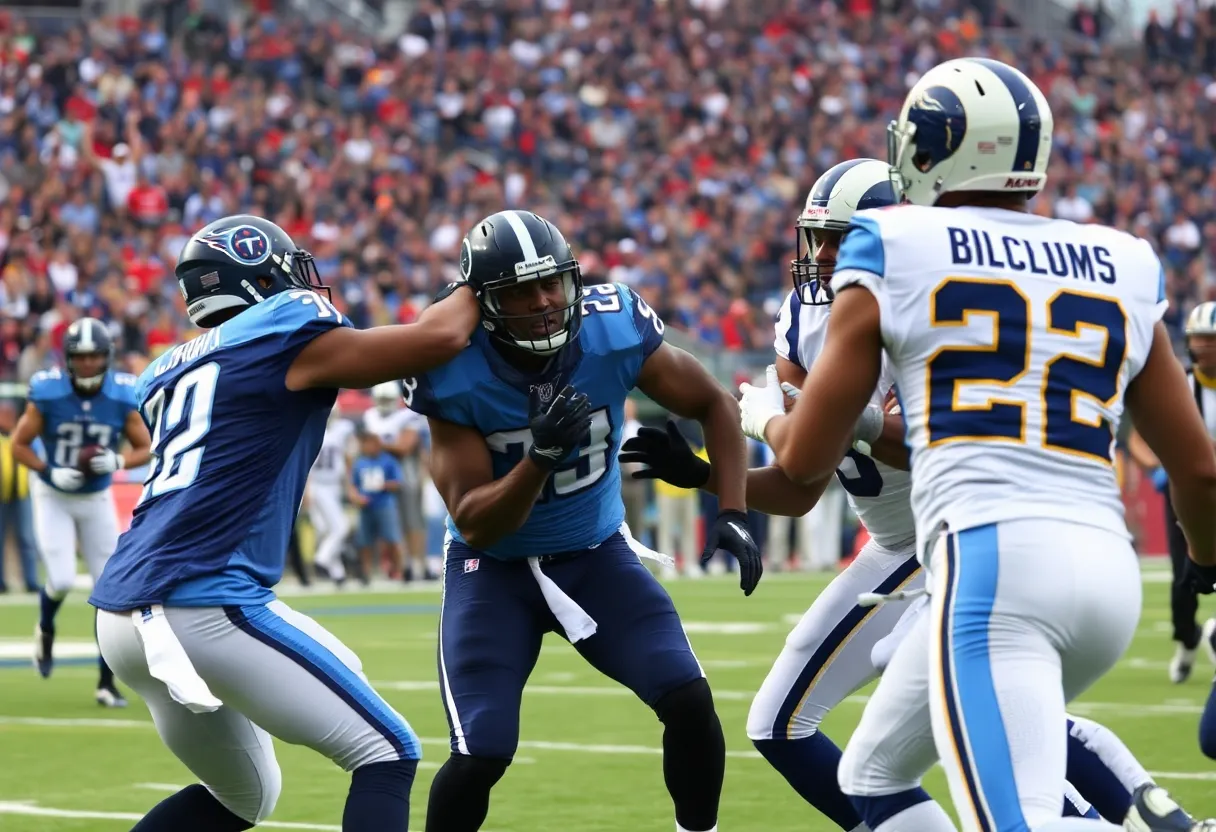 Tennessee Titans playing against Los Angeles Rams at home