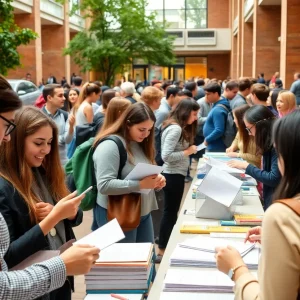 Participants at the TSU Passport Fair applying for passports