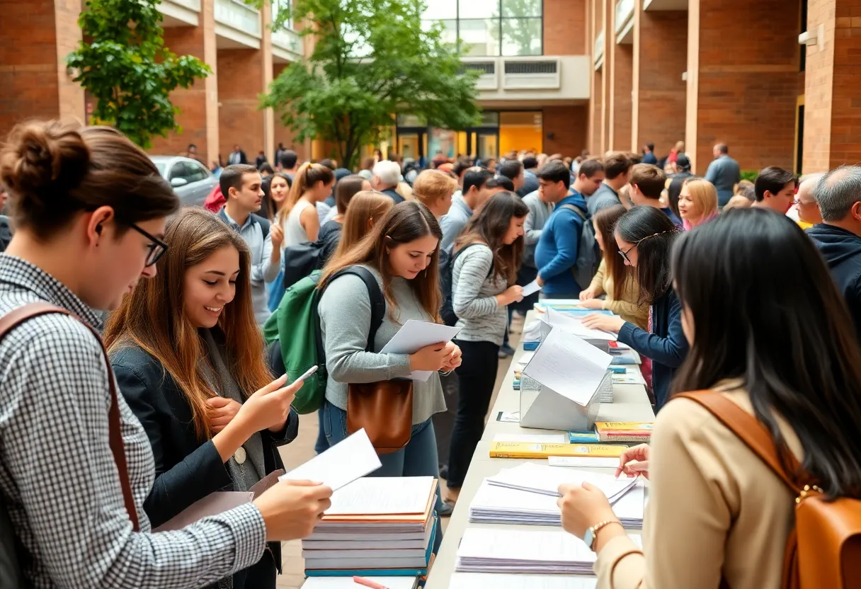 Participants at the TSU Passport Fair applying for passports