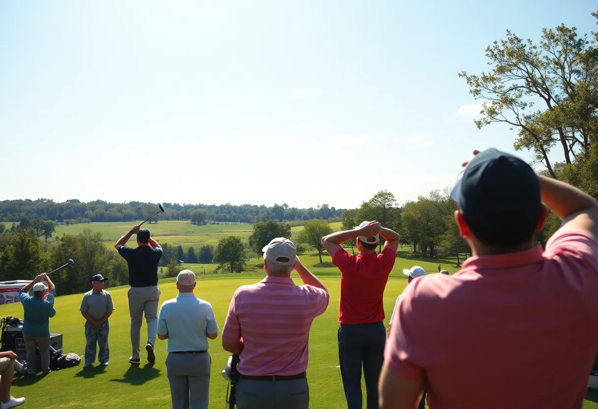 Vanderbilt golf team celebrating victory at Carmel Cup