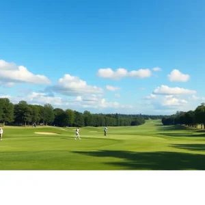 Golfers playing at the Vanderbilt Legends Club during the Mason Rudolph Championship