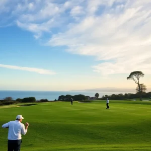 Vanderbilt Men's Golf team celebrating at the Carmel Cup