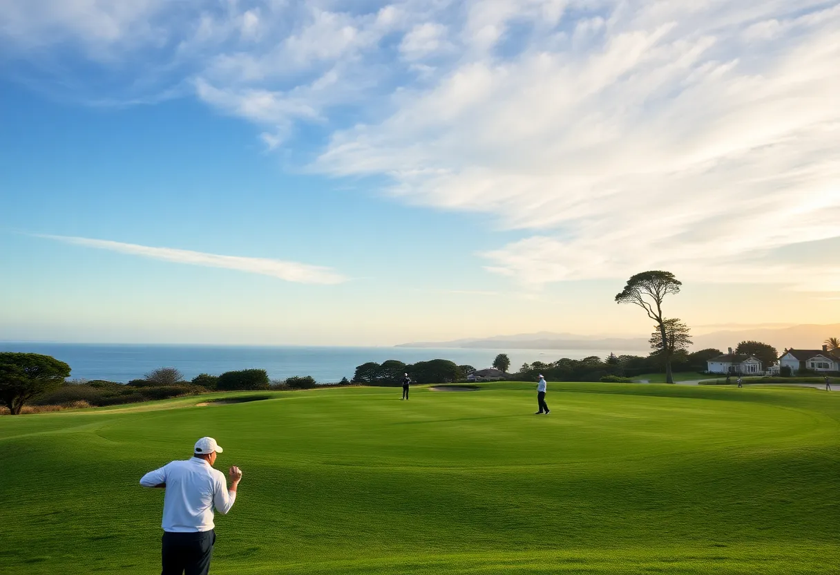 Vanderbilt Men's Golf team celebrating at the Carmel Cup