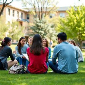 Students participating in wellness activities on Vanderbilt University campus