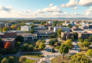 Illustration of Vanderbilt University's new campus design in New York City and South Florida.