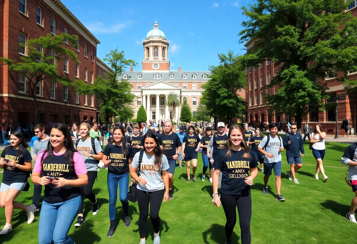 Vanderbilt University students engaged in sports activities