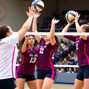 Vanderbilt women's volleyball team facing Western Kentucky team