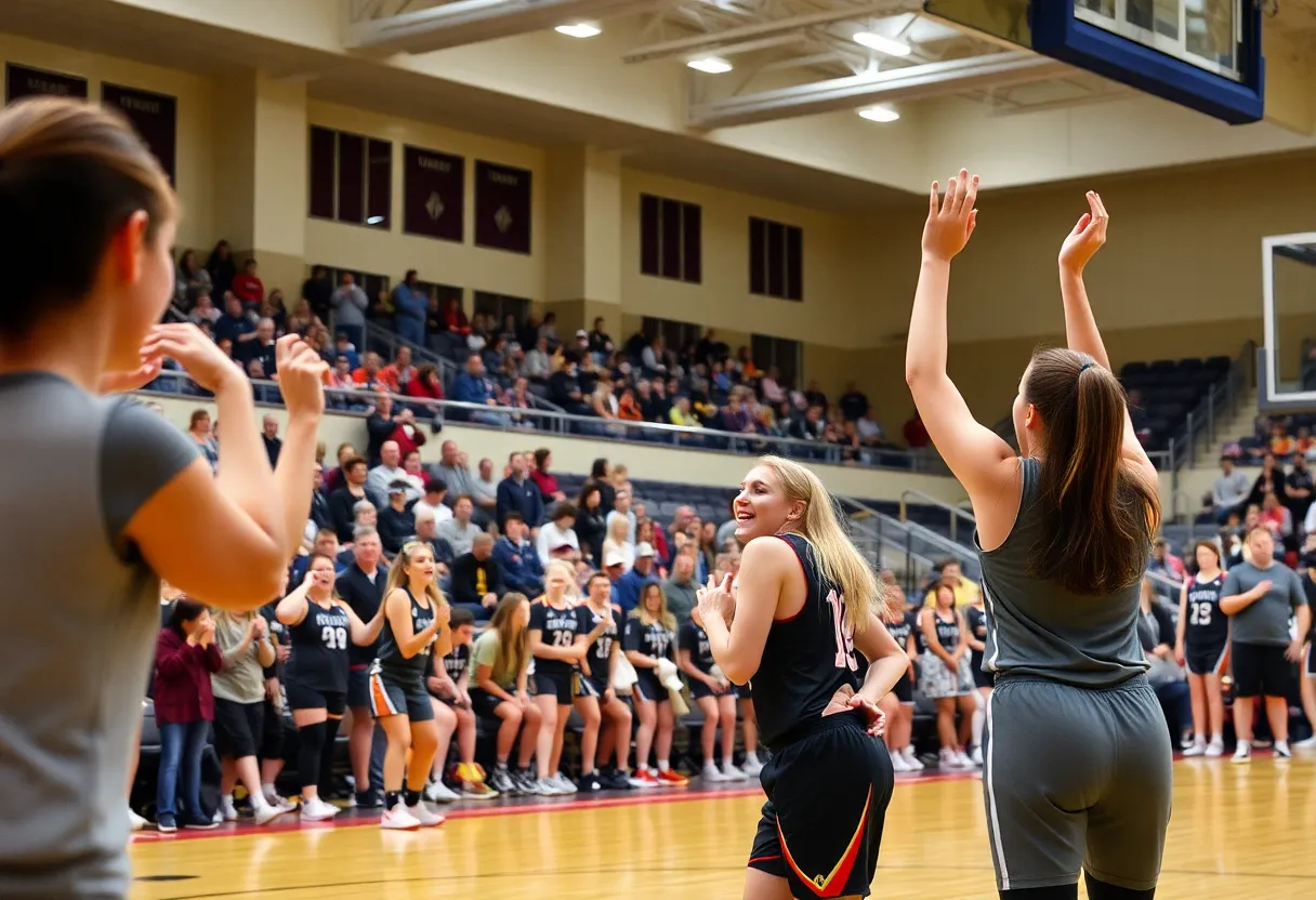 Exciting women's basketball game at Vanderbilt Memorial Gymnasium