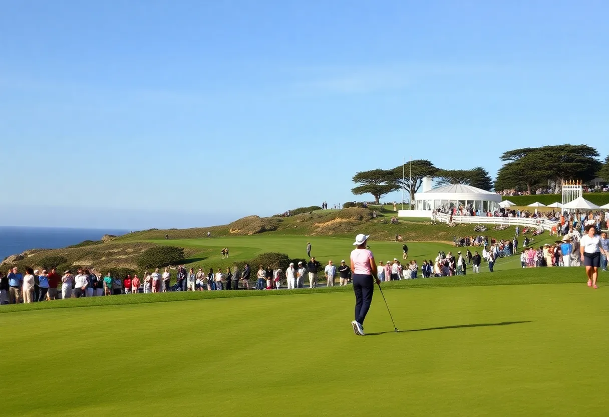Vanderbilt women's golf team playing at Pebble Beach during the Carmel Cup