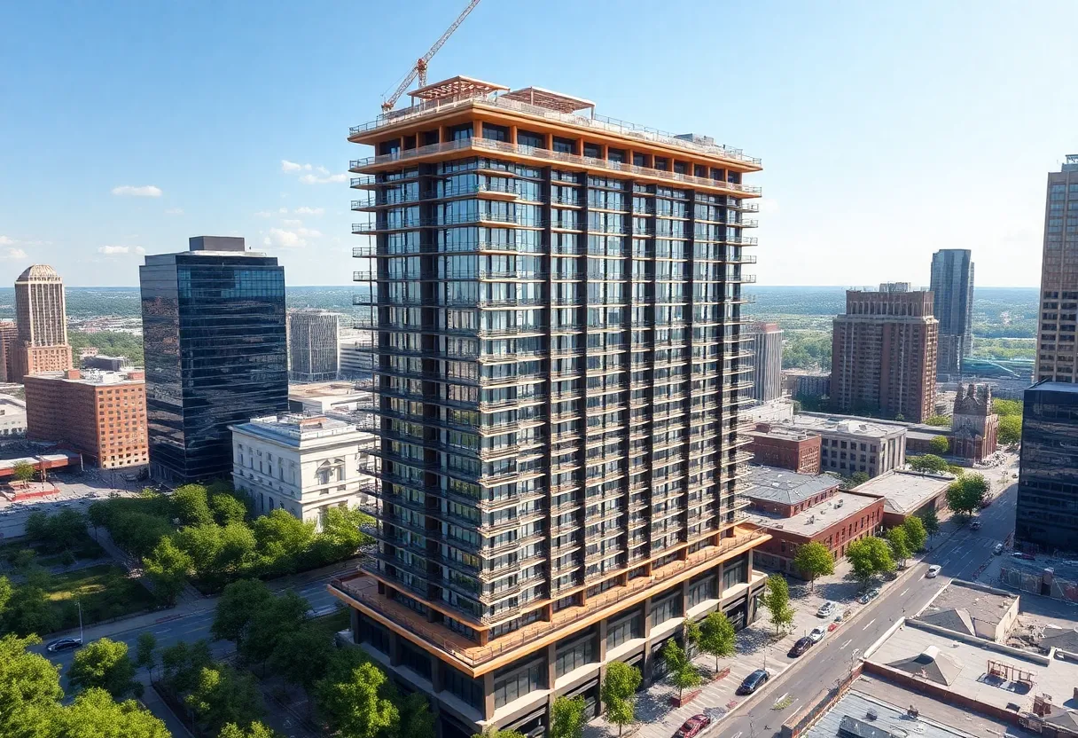 Albion Music Row apartment tower under construction in Nashville