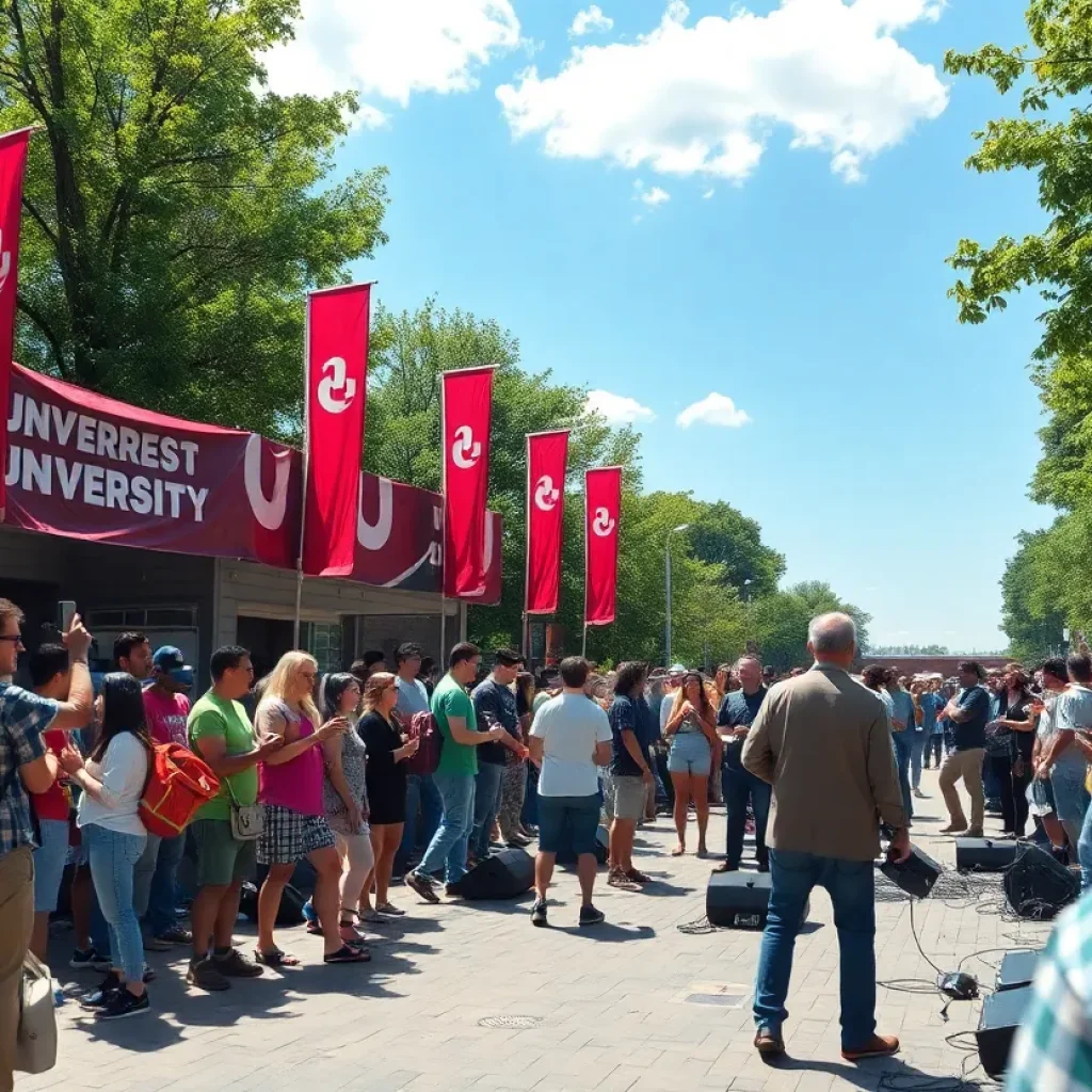 Fans enjoying College GameDay at Vanderbilt University