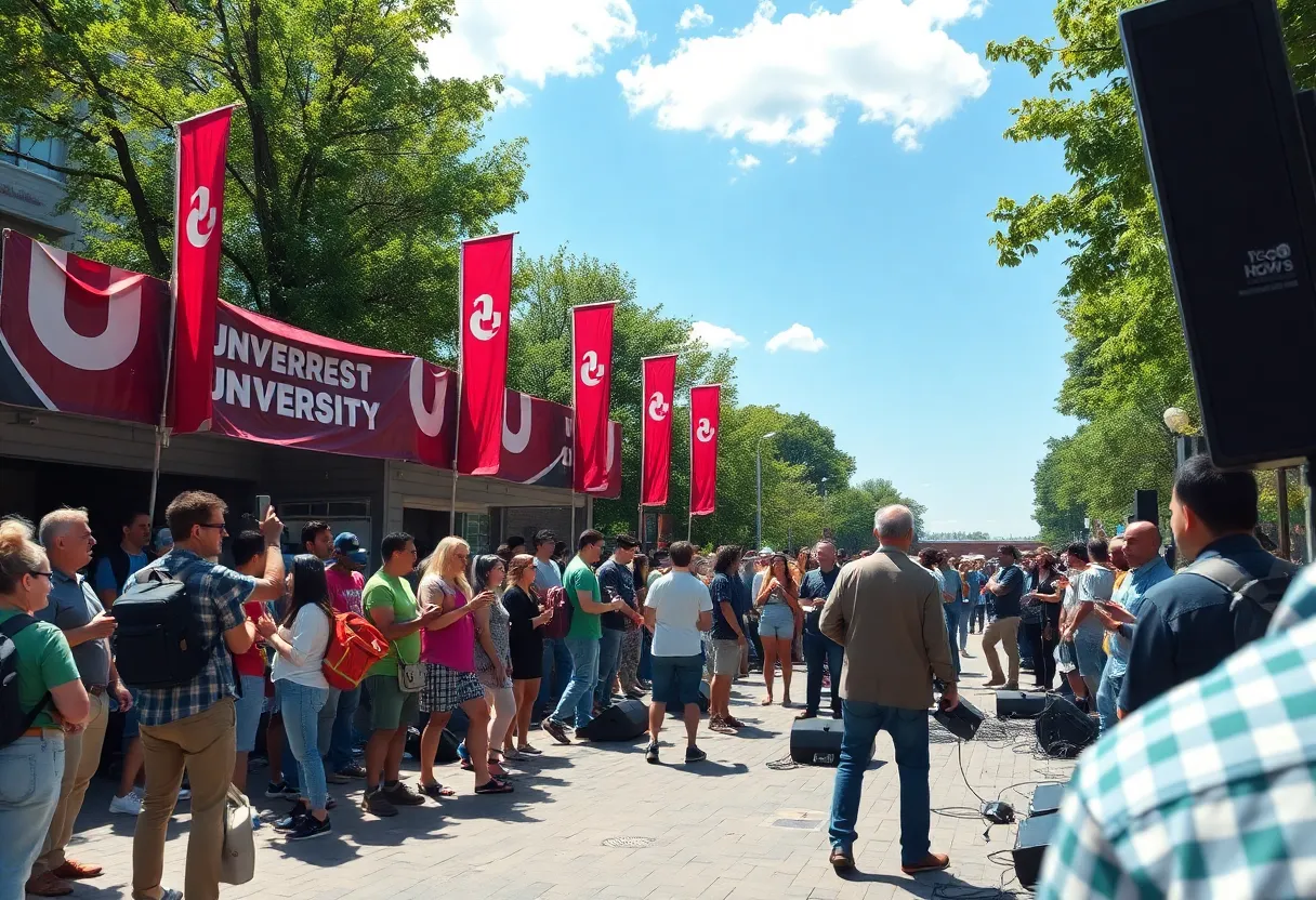 Fans enjoying College GameDay at Vanderbilt University