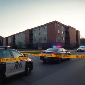 Police cars at Fallbrook Apartments during early morning hours