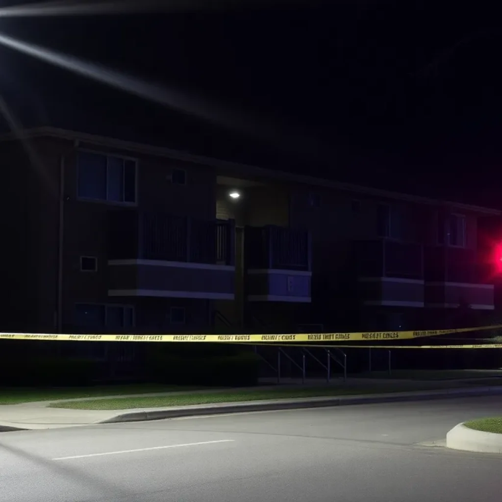 Police activity at Forest Park Apartments after a shooting incident.