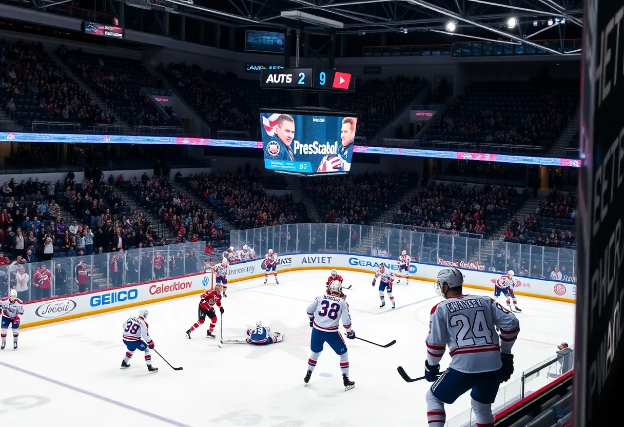 Carolina Hurricanes players during a game at Bridgestone Arena
