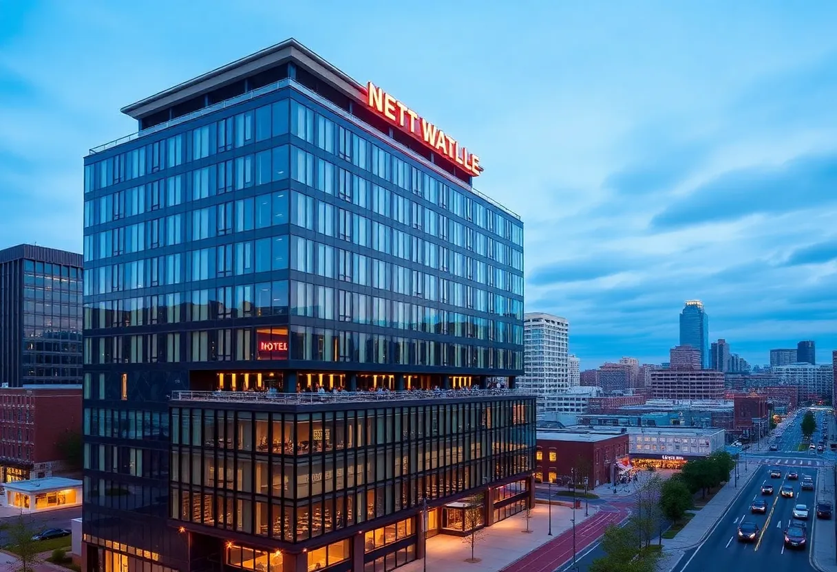 Rendering of Hotel Sliver in Downtown Nashville