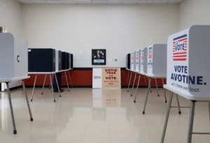 Empty voting booths indicating low turnout in Tennessee's special election